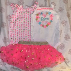 Newborn Girl Tutu Sea Pink Outfit Bundle
